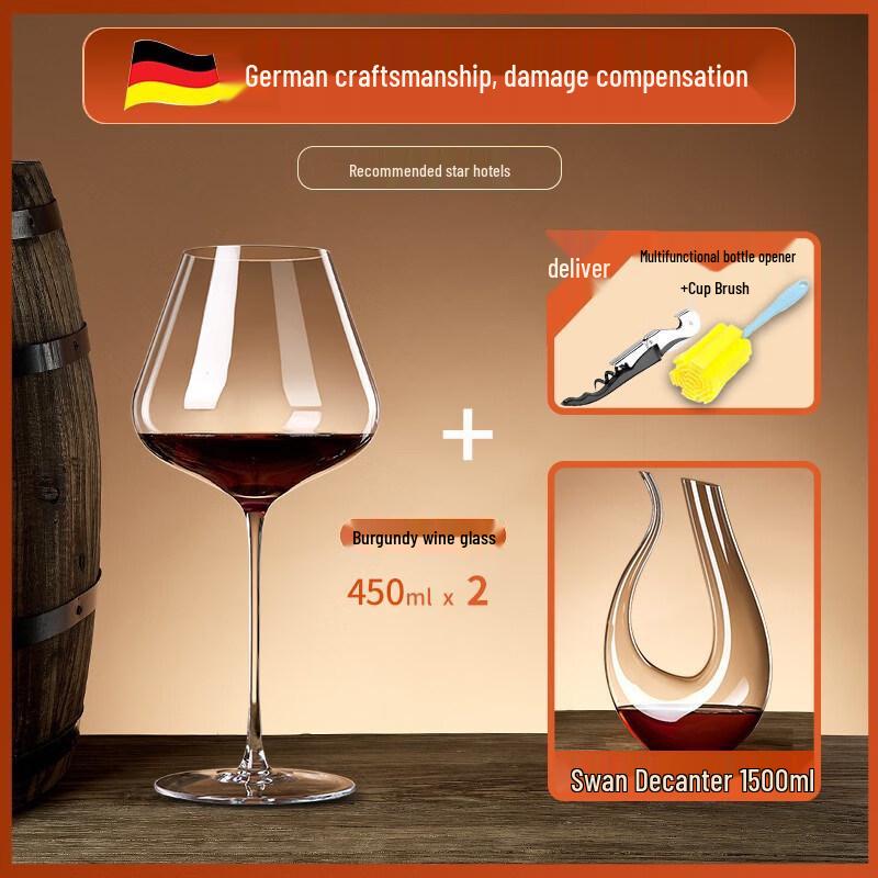 ZISIZ Light Luxury Handmade Burgundy Red Wine Glass