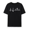 Funny Guitar Lover Bass Guitar Heartbeat Normal T-shirts Oversized Unisex T Shirt Cotton Tshirt Fitness Tees Print Men Clothing