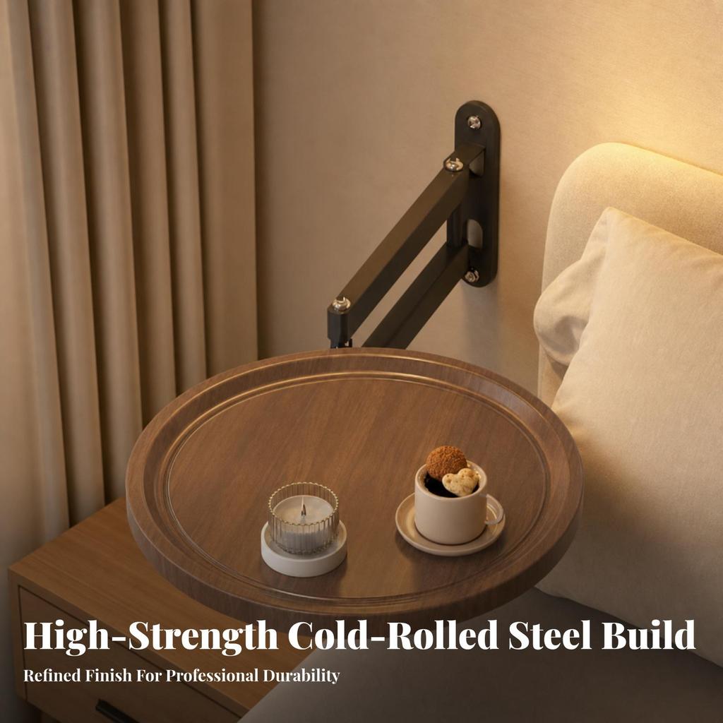 Adjustable Bracket with Round Shelf Modern Wall Mount Heavy Duty