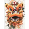 Traditional Chinese Lion Dance Posters Ink Wash Style Lion Poster and Print Canvas Painting Wall Art Picture for Room Home Decor