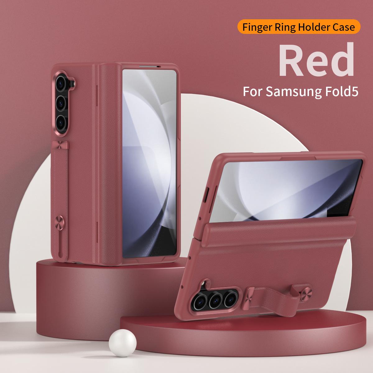 

Samsung Z Fold7/6/5/4/3 Leather Wristband Case: Full Coverage, Stand, Drop-Proof Protective Shell Samsung Z Fold6