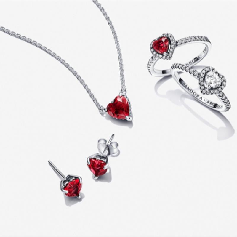 Pandora Red Heart Stud Earring 292549c01