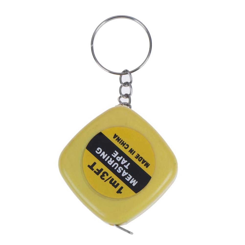 1 szt. Mini brelok do kluczy, łatwo wysuwana taśma miernicza, miarka zwijana 1M