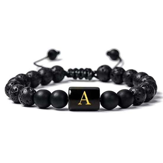 

Браслет унисекс AZ с буквами из матового искусственного камня, регулируемый браслет для снятия стресса, модный A