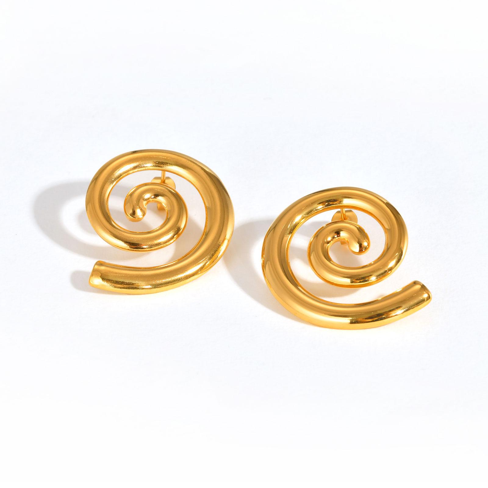 

Smooth Geometric Spiral Stud Earrings for Women,Stainless Steel Snail Shape Earrings,Unique Jewelry Mother s Day Gifts