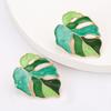 Trending Hollow Leaf Stud Earring Fashion Party Exaggerate Minimalist Earrings Jewelry For Woman Gifts New
