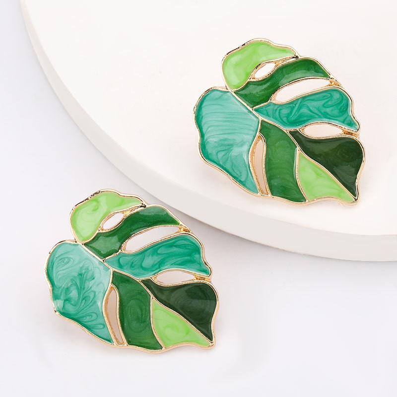 Trending Hollow Leaf Stud Earring Fashion Party Exaggerate Minimalist Earrings Jewelry For Woman Gifts New