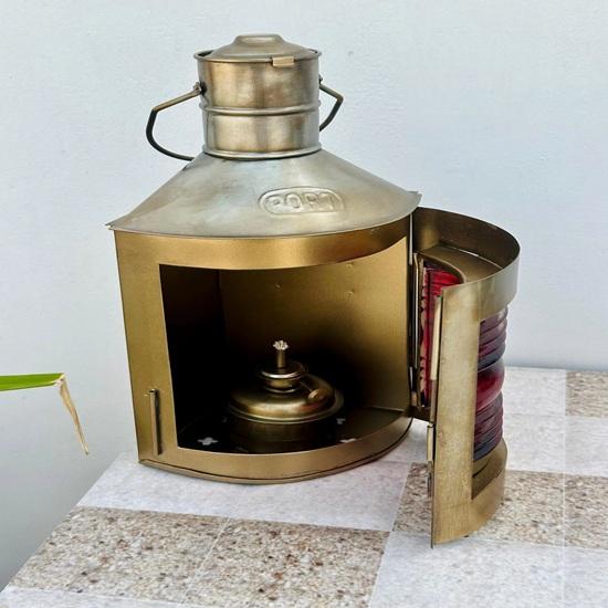 Set of 2 Nautical Brass Oil Lantern, Maritime Brass Port Light, Collectible Ship Lantern, Marine Oil Lamp, Customize Lantern 27.94 cm