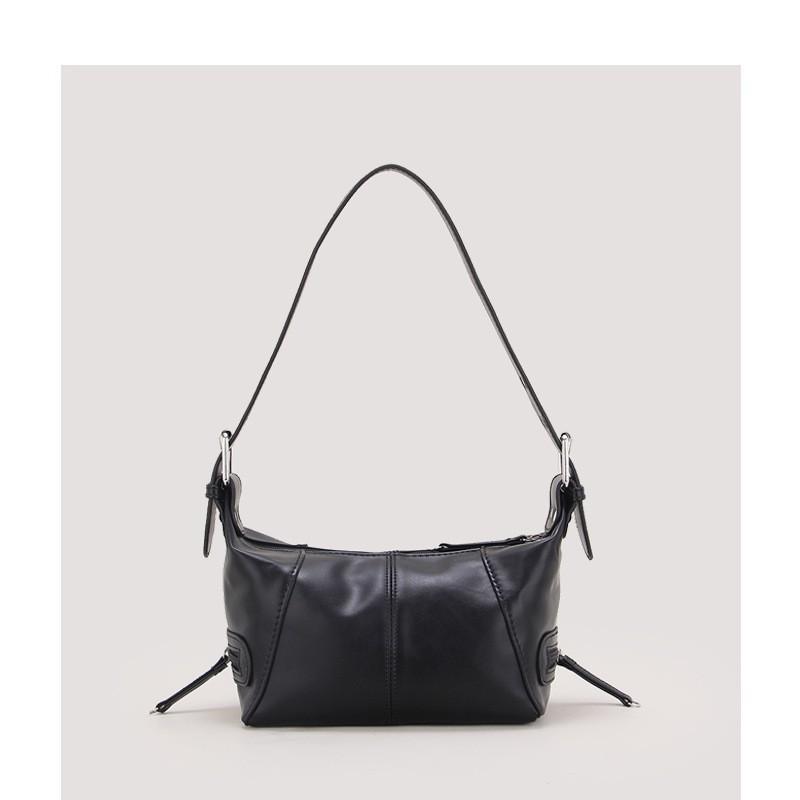 

Owner Keeps His Own Korean Style Fashionable High-quality Black White PU Underarm Bag Retro Large-capacity Solid Color Single-shoulder Portable чёрный