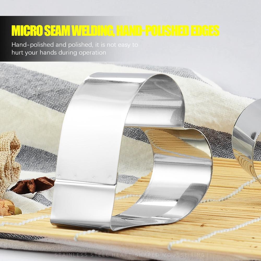 Stahl Herzförmiger Ausstecher Backwerkzeug Backform Kuchenring-Set Pfannkuchenform Tarte-Ring Herz Kuchenform