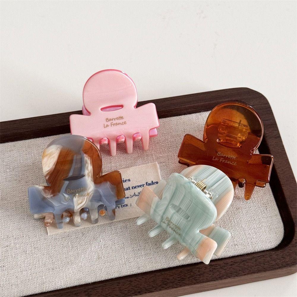 Korean Style French Shark Clip Brown Mini Hair Crab Clip Vintage Acetic Acid Hair Claw  Headwear