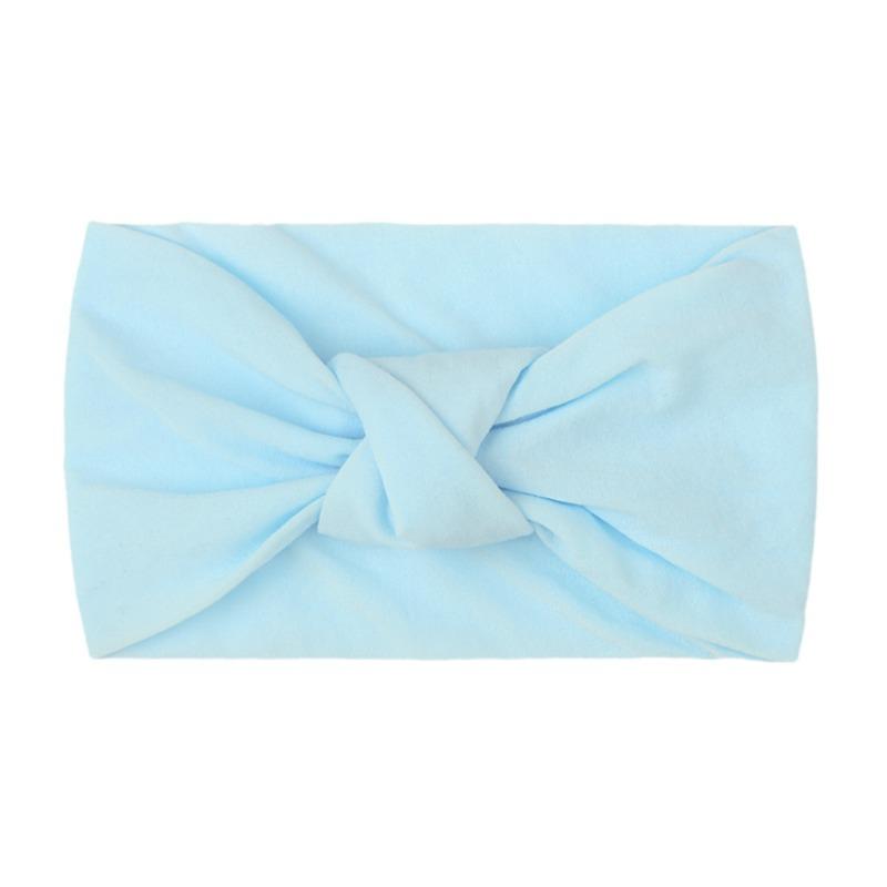 Summer Children's Headgear Baby Solid Color Nylon Knotted Wide Edge Headband Soft Double Knotted Headband