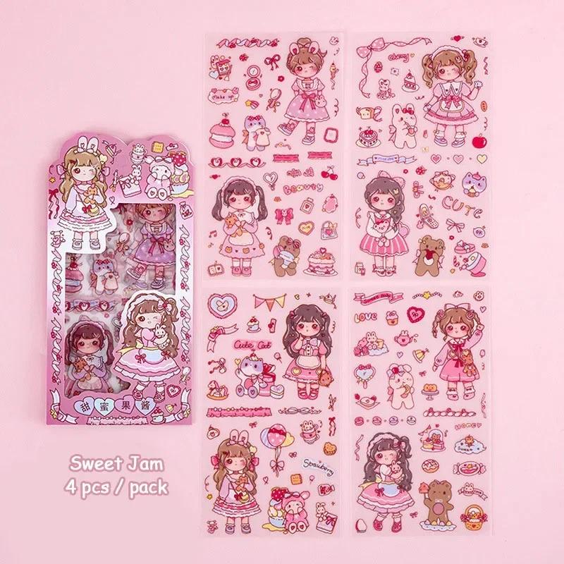 Kawaii Girl Stickers Cute DIY Scrapbooking Journal Decor Princess Stickers Kids Gift Stationery School Supplies