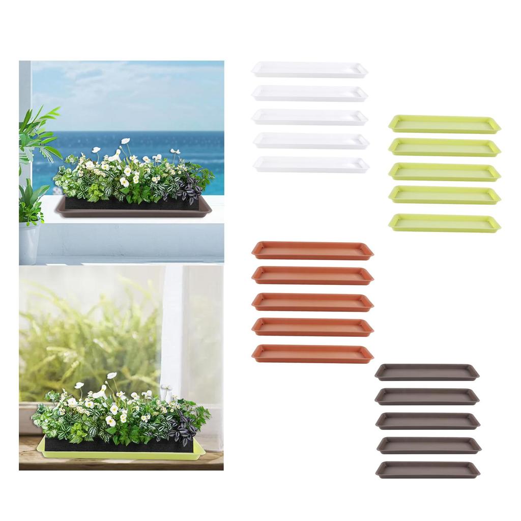 5Pcs Plant Saucers Plant Tray Planter Tray Versatile Rectangular Drip Trays for Garden Windowsill Courtyard Indoor Outdoor