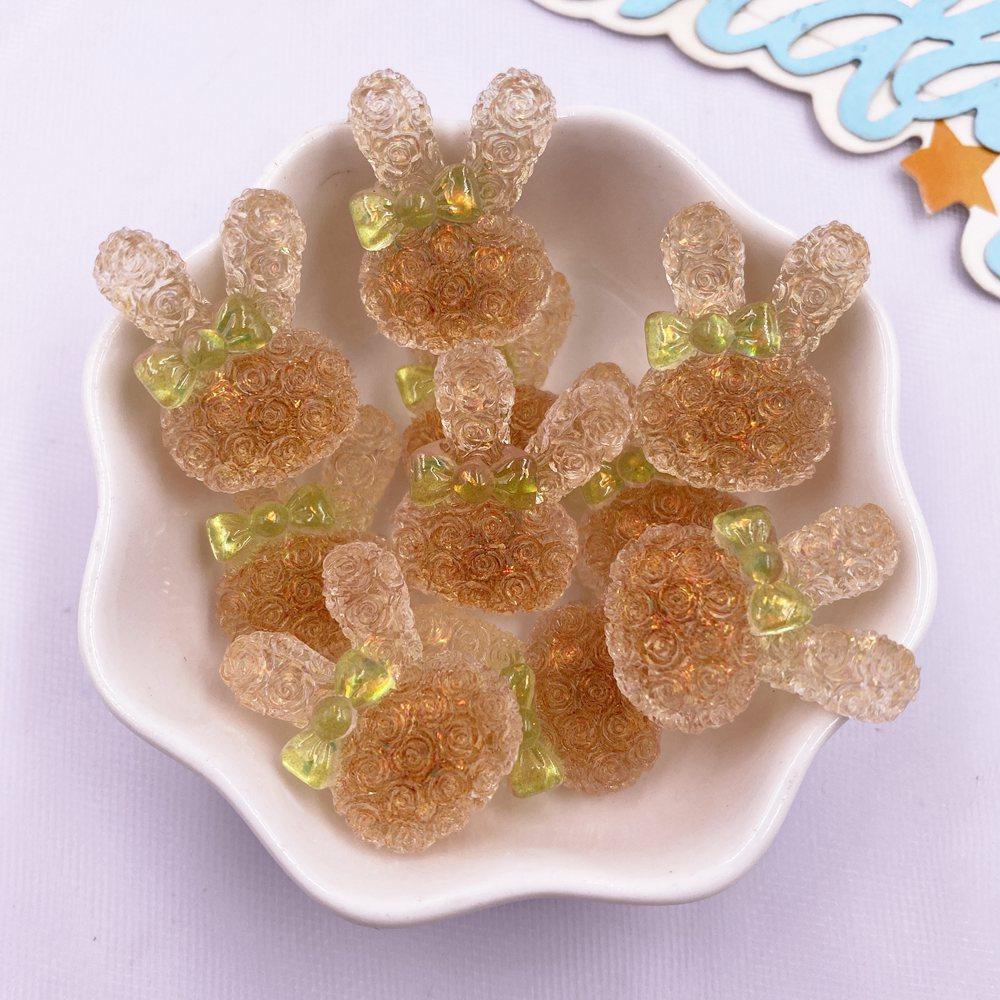 10 BUC Rezină Colorată Desene Animate Fundă Cristal Trandafir Iepure Figurine Spate Plat Strass DIY Decor Nuntă Accesorii Scrapbook Meșteșuguri