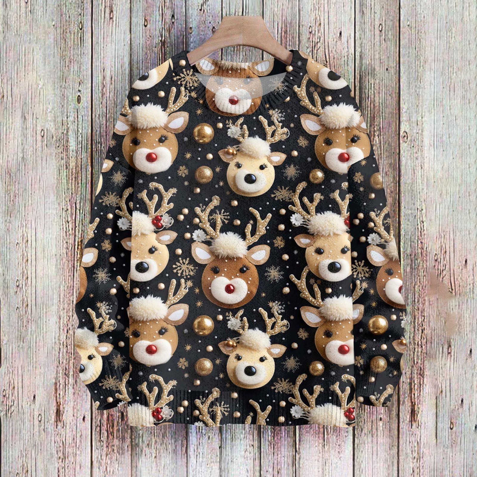 

Рождественские толстовки для детей, вязаные свитера для мальчиков и девочек, симпатичные рубашки, осенние свитера с круглым вырезом, топы 150 чёрный