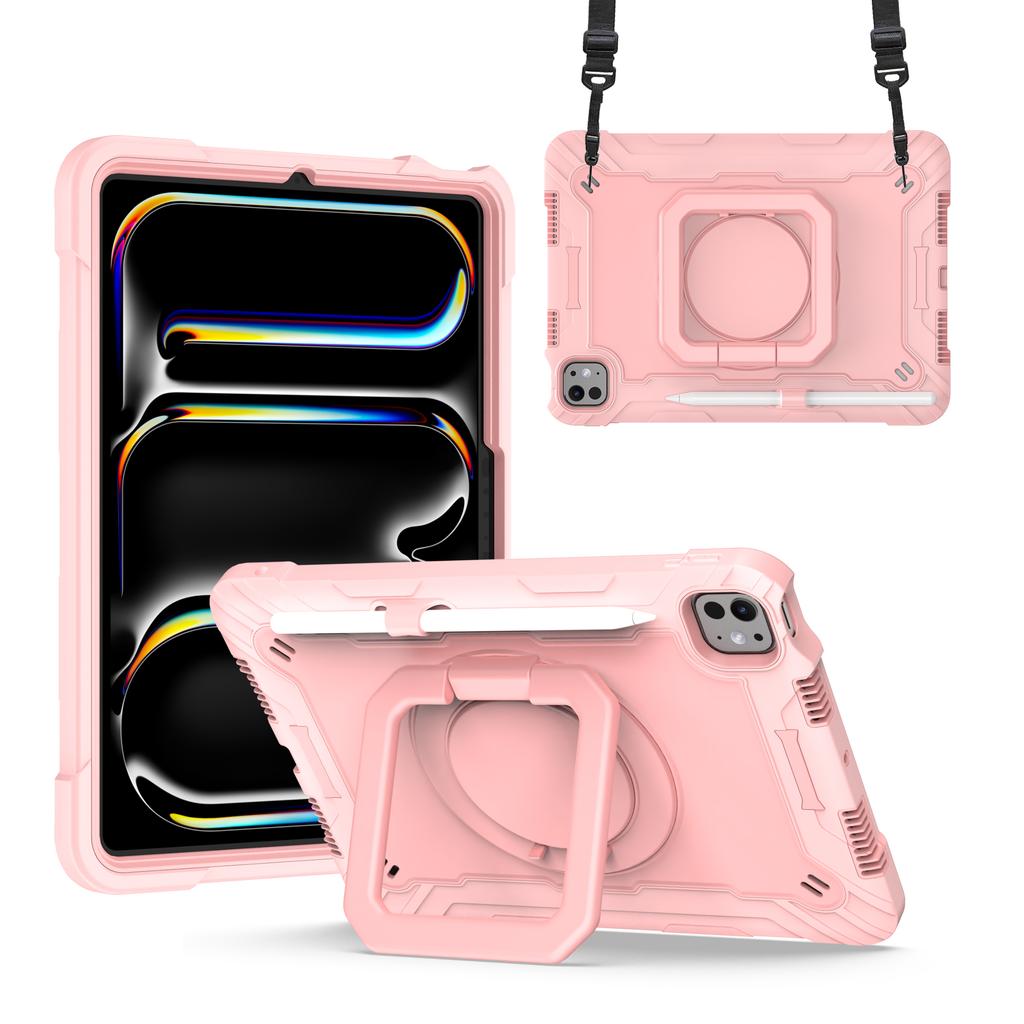 Stand Case for Apple IPad Pro 11 2025 M5 2024 M4 A3357 A3358 A3359 A2836 A2837 A3006 Rotating Handle Grip Cover Shoulder Strap