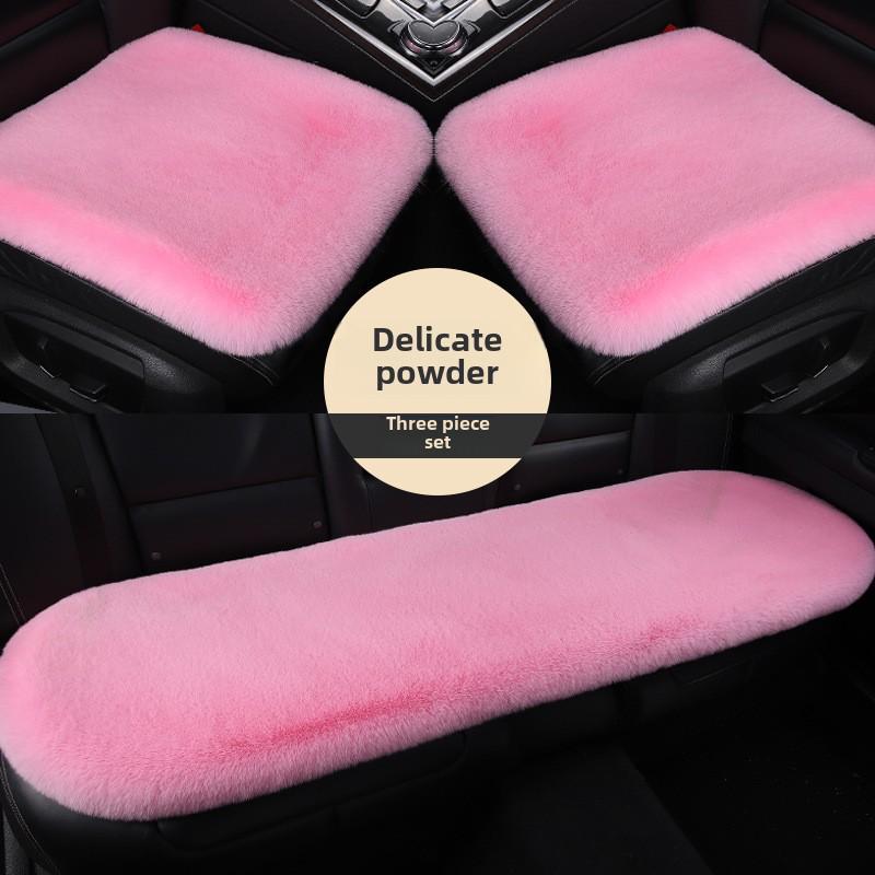 Universal Plush Winter Car Seat Cushion Set - Thick, Warm, Three-Piece, 1200g