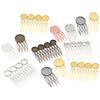 5-10pcs/lot 4/10 Teeth Metal Hair Comb Clips Hairpin Base Setting Round Cabochon Cameo For Jewelry Making DIY Hair Acessories