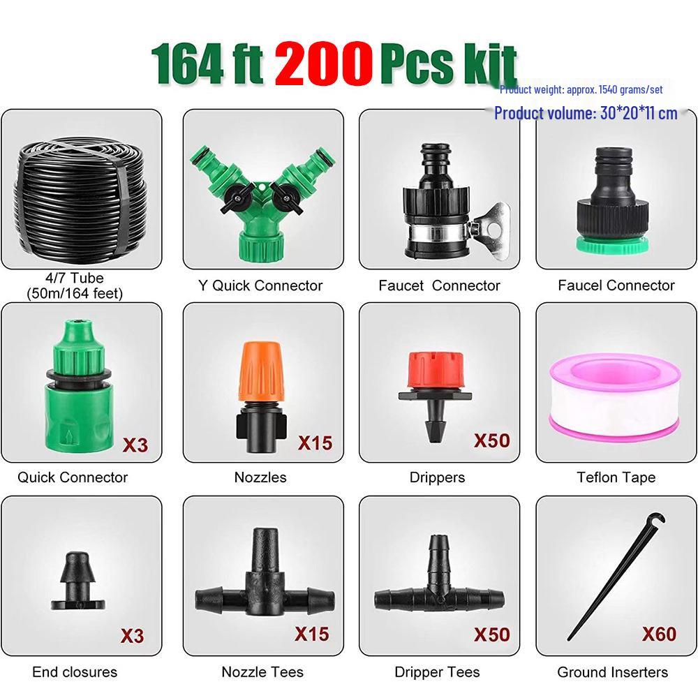 50m Adjustable Drip Irrigation Kit for Automatic Plant Watering