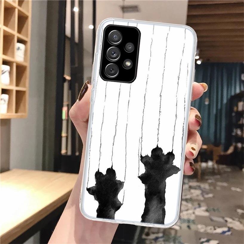 Cat Footprint Funny Paw Cute Soft Phone Case For Samsung Galaxy A52 A42 A32 A12 A22 A51 A50S A30S A20S A10S A71 A41 A31 A21S A40