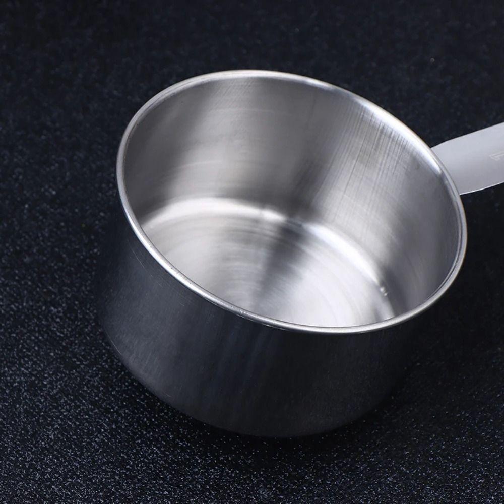 with Scale Measuring Spoon Set Stainless Steel Kitchen Measuring Cup  Coffee Powder