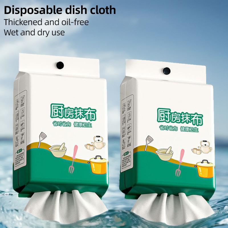 Kitchen Paper Disposable Hanging Kitchen Wipes Absorb Water and Oil Wet and Dry Enlarged and Thickened Non-woven Fabric  Cleaning Cloths