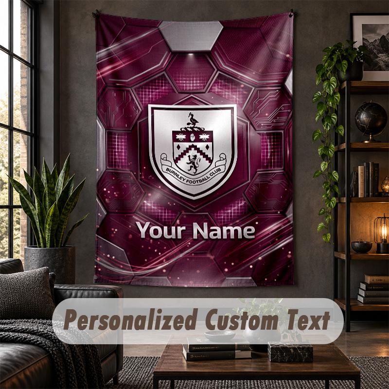 Wall Tapestry Burnley Football Print Custom Name Text Wall Hanging Home Decor