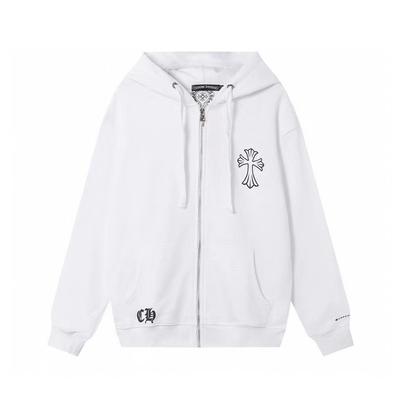 843 CHROME HEARTS 2026 Autumn and Winter New Plus Size Classic Style Logo Zipper Hooded Sweatshirt, Suitable for Couples To Wear