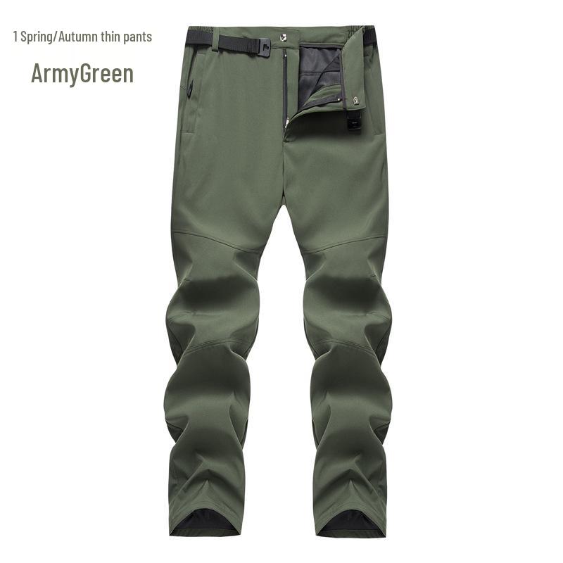 Men's and Women's Windproof Softshell Fleece Pants for Skiing, Mountaineering, and Outdoor Sports - Slim Fit, Plus Size, Autumn/Winter.