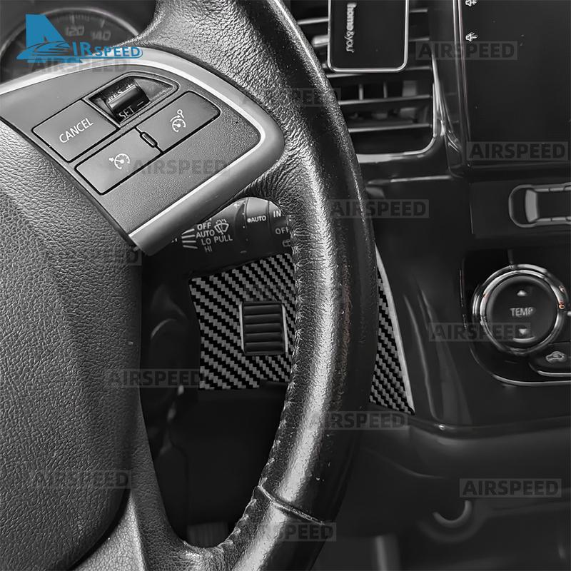 For Mitsubishi Outlander 2017 2018    Real Soft Carbon Fiber Sticker LHD RHD Central Air Outlet Frame Panel Trim