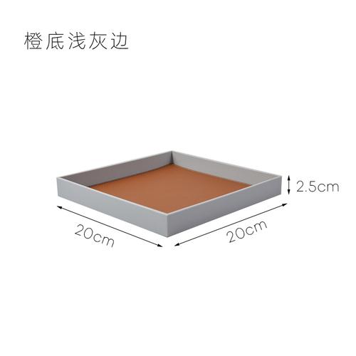 

Квадратный поднос для хранения Кожаный пластиковый поднос Настольный органайзер Тарелка для ключей Чайные подносы Декоративная тарелка Органайзер Диск Украшение Поделки оранжевый