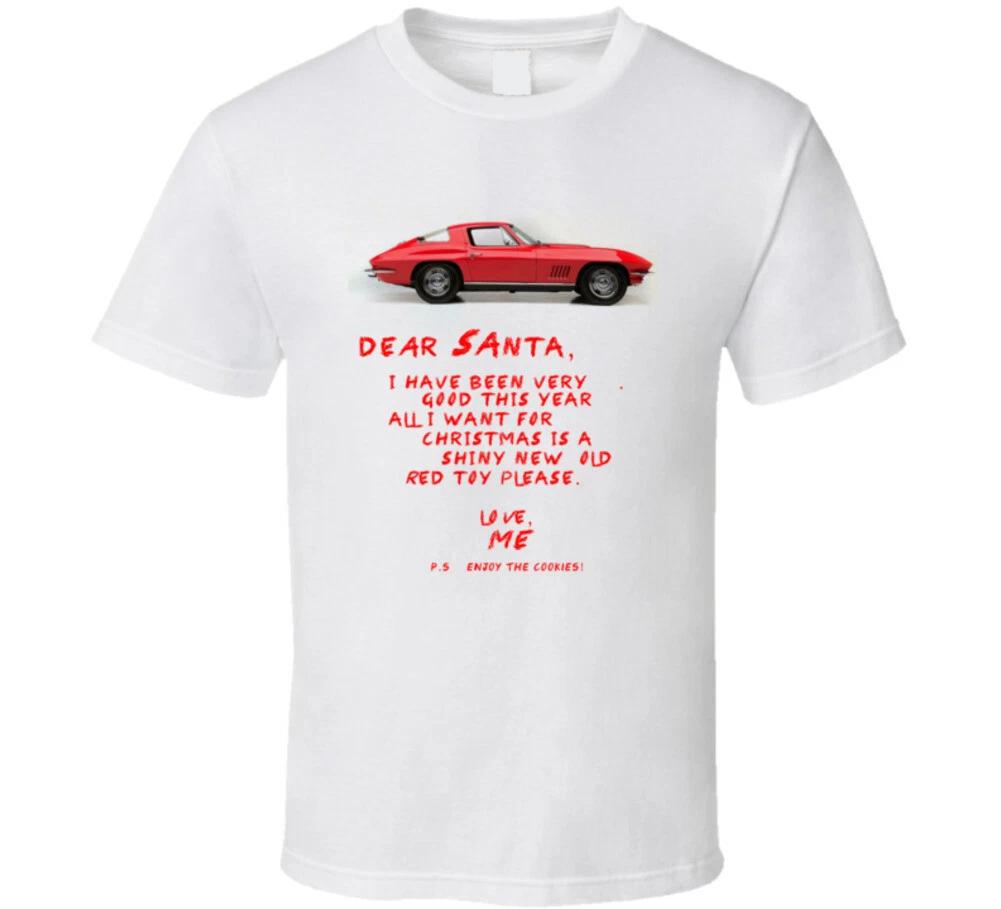 1965 Corvette Santa Christmas Wish List Funny Premium Gift T Shirt L