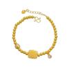 Six-Flower Lotus Pod Auspicious Beast Bracelet Women 24K Gold AU999 Classic Chinese Style, Blessing