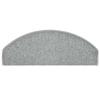 VidaXL Tapis d'escalier 30 pièces 65 x 24 x 4 cm Gris clair Demi-rond Grand 3365762