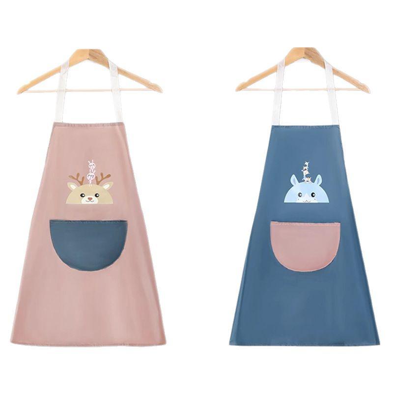 Waterproof & Oil-Proof Cute Kitchen Apron - Summer Thin, Hand-Wipable