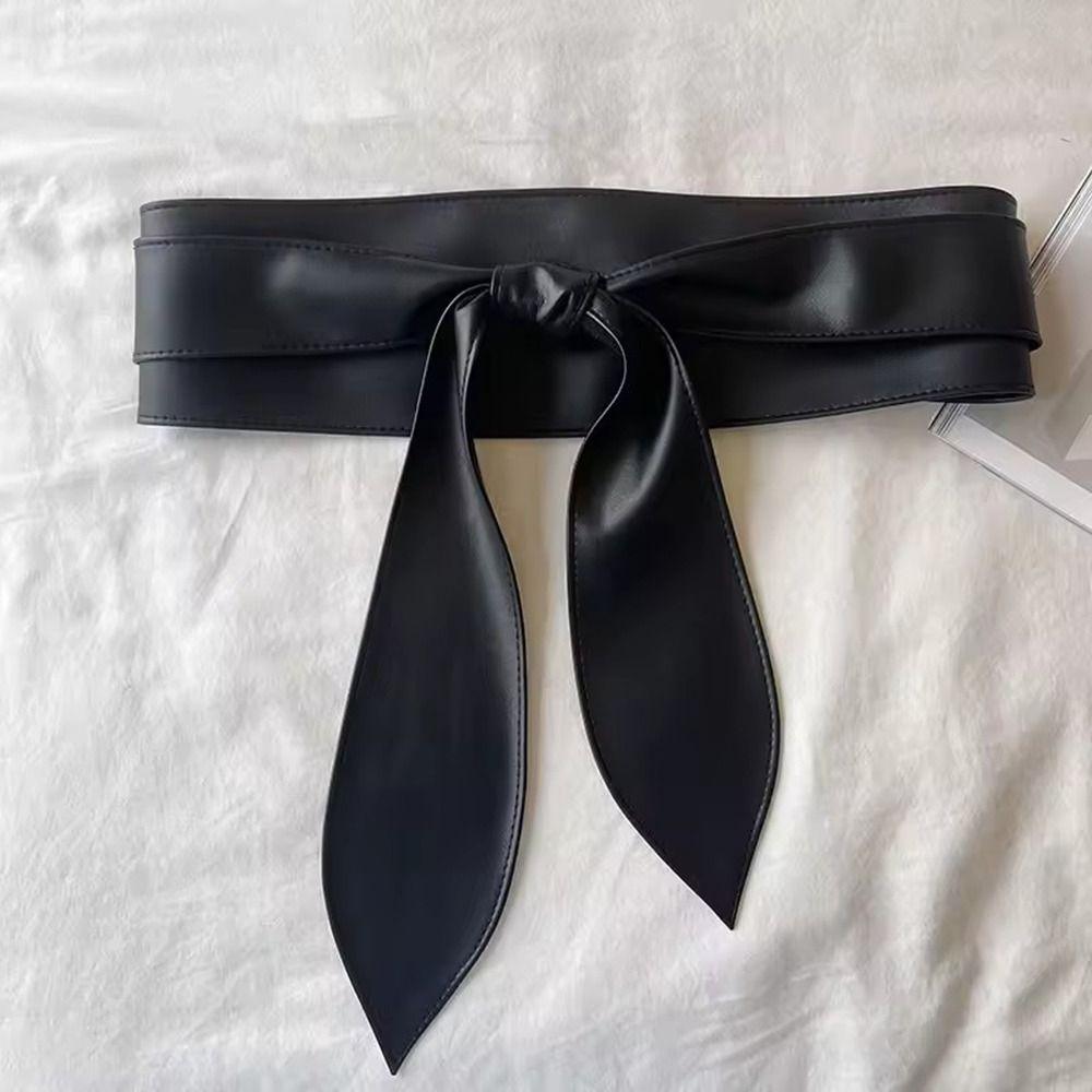 PU Leather Corset Waist Belt Elegant Bow Waist Bands  For Skirts Dress Top Clothes Coat
