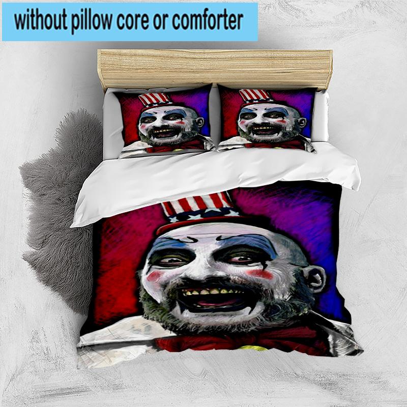 3PCS Horror Clown Laughing 3pcs Bedding,Including 3PCS Duvet Cover And 2pcs Pillowcases Perfect for Christmas,Ideal for Bedroom, Dormitory