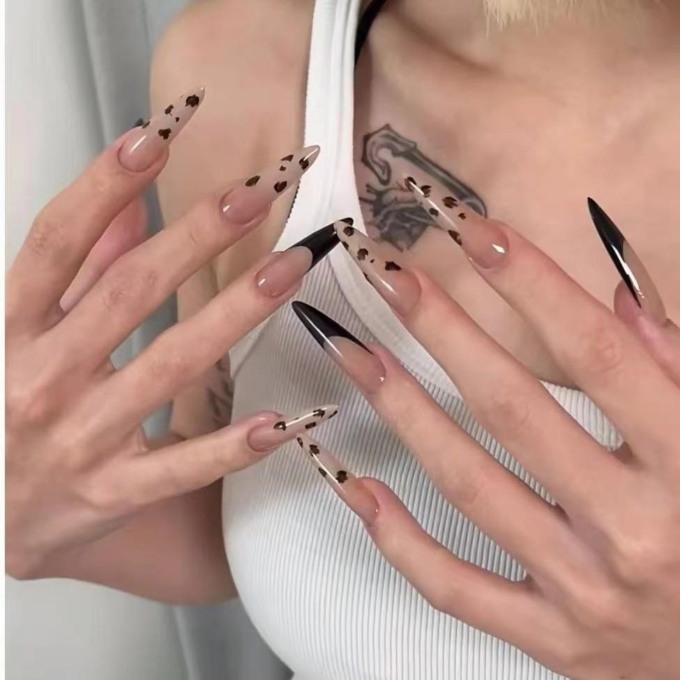 Zarif Leopar Desenli Tırnak Çıkartmaları - Üst Düzey, Çıkarılabilir, Tatlı ve Havalı Sokak Stili Temeli