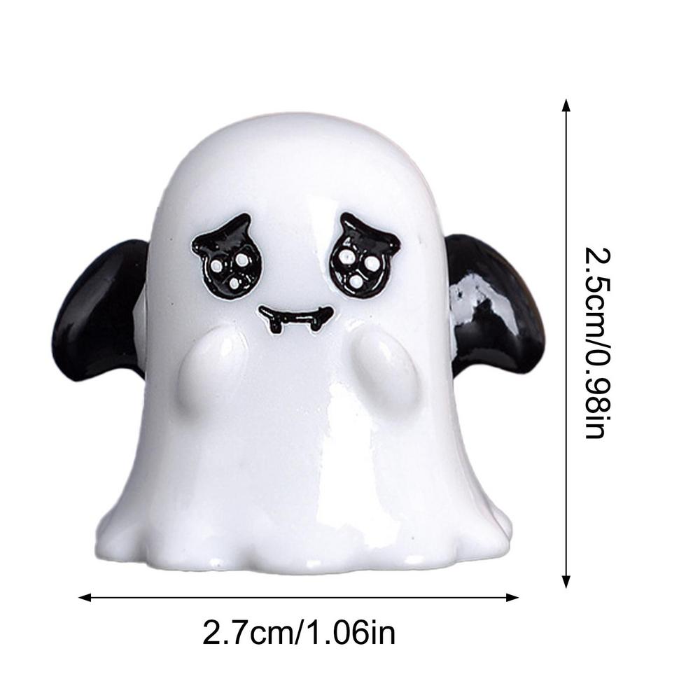 Halloween Pumpkin Ghost Figurines Wizard Ghost Landscape Miniature For Halloween Home Office Desk Room Decorations