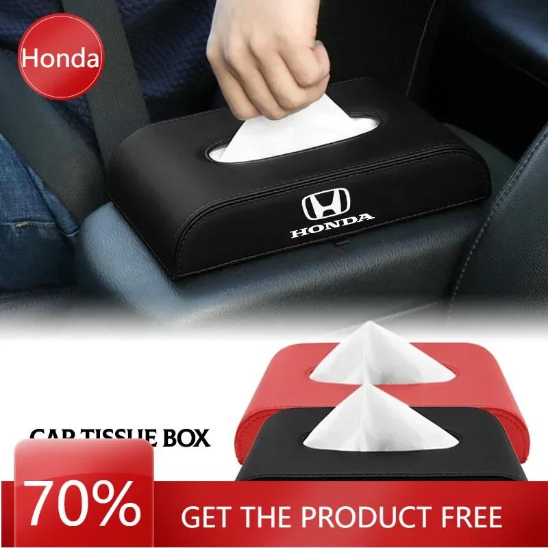 For Honda 1pcs Car Tissue Box Holder Armrest Box Storage Case Auto Accessories For Honda Civic Mugen Accord Odyssey JAZZ CRV Fit