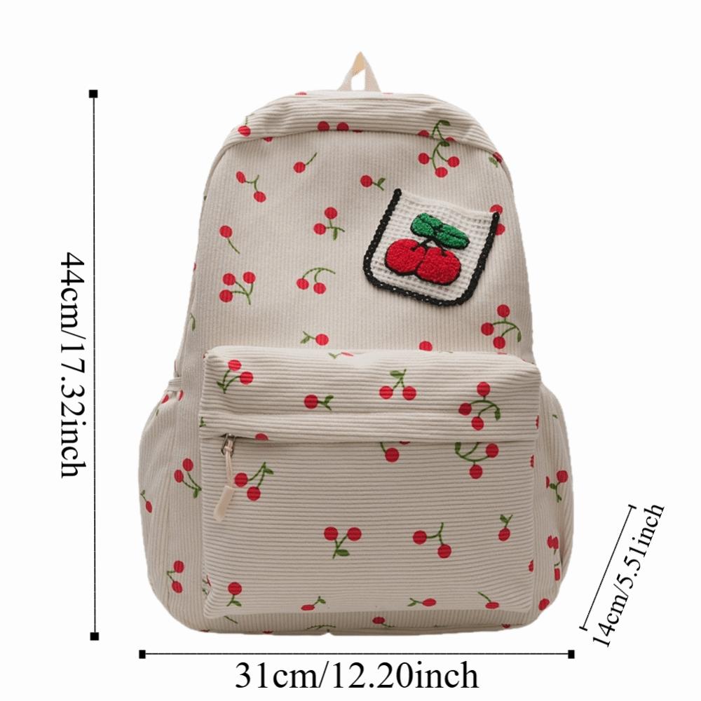 Durable Canvas Girls Backpack Versatile Large Capacity Students Schoolbag Lightweight Travel Rucksack For High School Students