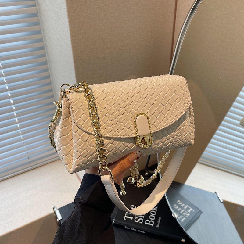 Tkana torba crossbody damska z łańcuszkiem 2025: Wszechstronna, Modna, Luksusowa Torba na Ramię w Stylu Francuskim