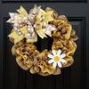 Patriotic Independence Day Wooden Door Wreath for Outdoor Home Decoration