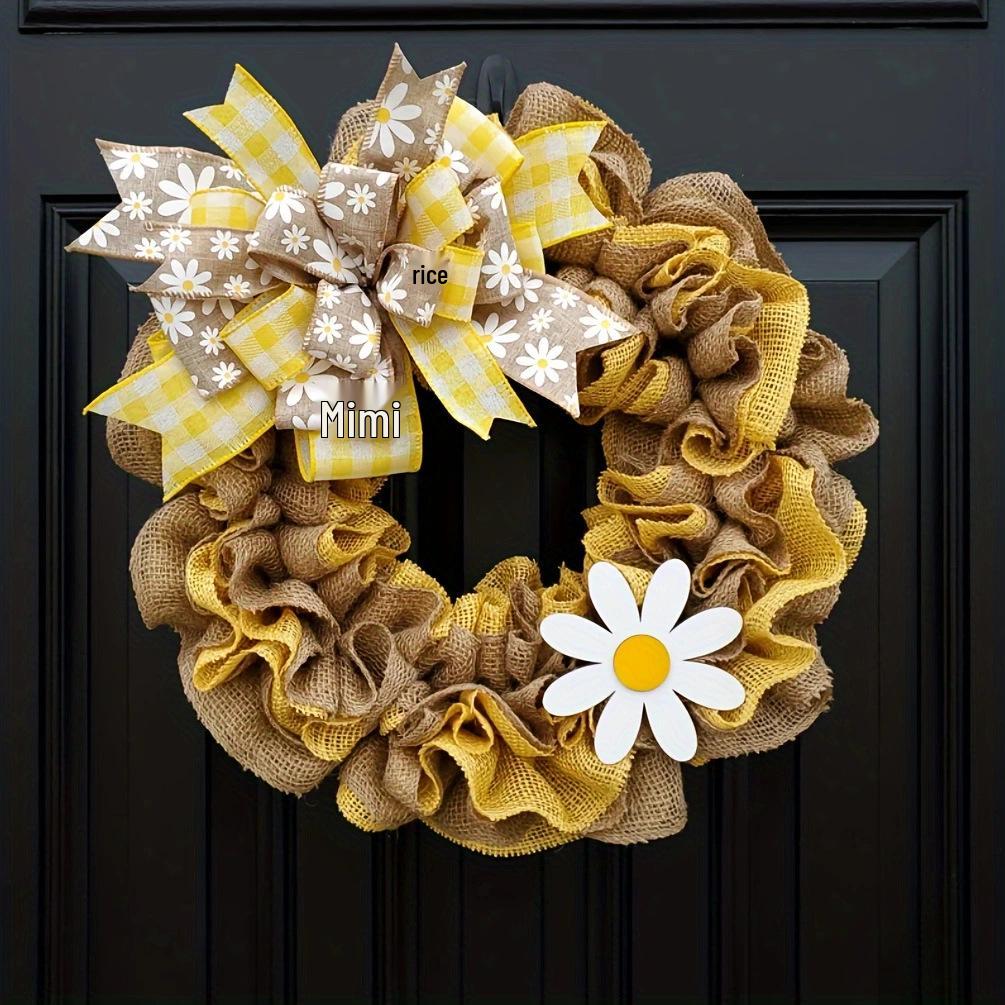 Patriotic Independence Day Wooden Door Wreath for Outdoor Home Decoration