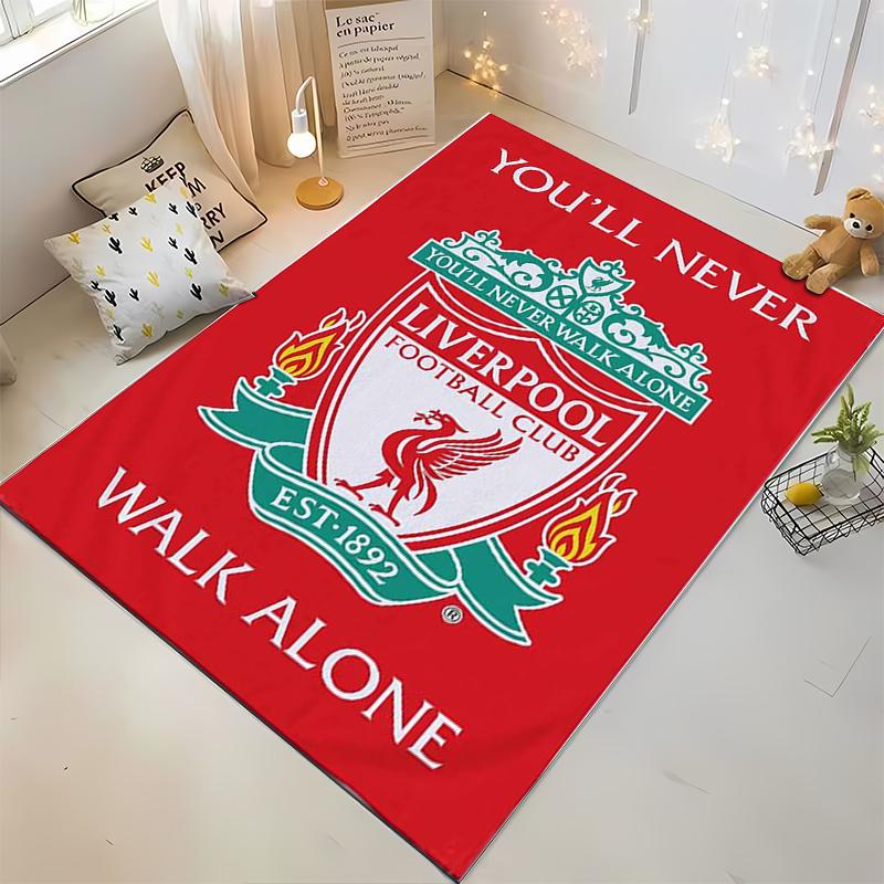 Liverpool Football Club Logo Red Theme Rug Non-slip rug suitable for living room and bedroom sofas.