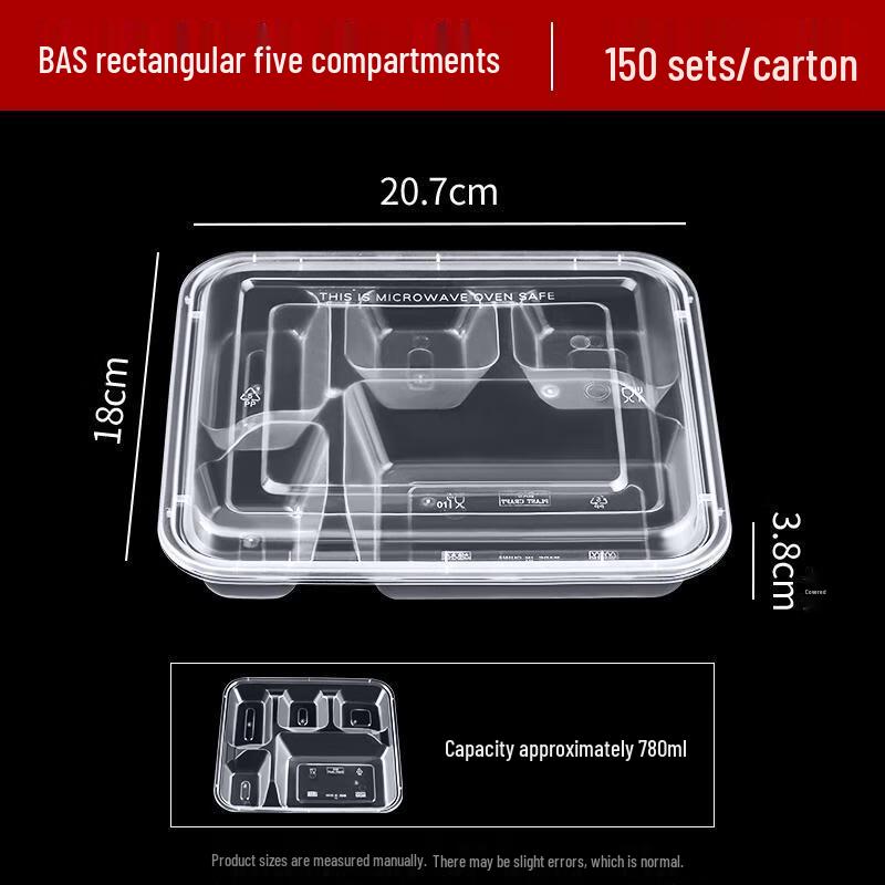 HANDUNYOU Disposable Transparent Meal Prep Containers