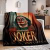 1pc Clown Face Flannel Throw Blanket Lightweight Soft Warm All Season Blanket for Sofa, Bed, Travel,L1029046
