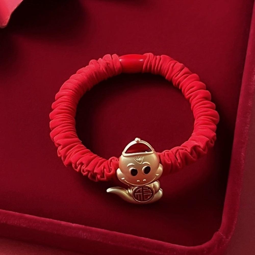 

Cartoon Red Rhinestone Hairpin New Year Headwear Zodiac Dragon Hair Clip Creative Daily Style G