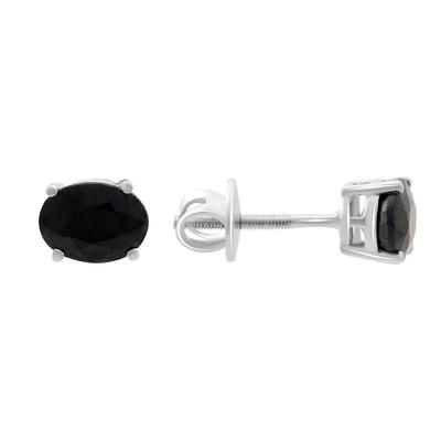 Stříbrné náušnice s přírodním safírem 3,11ct (2151357)